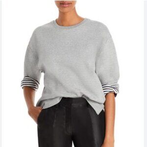 Theory Crewneck Reversible Striped Sweatshirt Medium